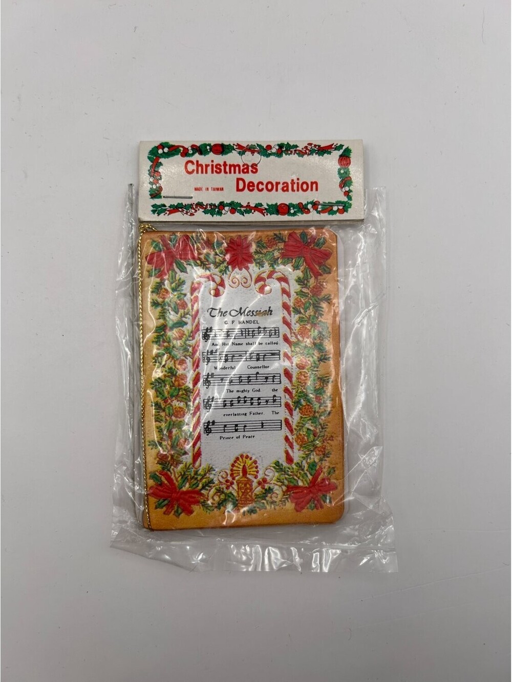 Vintage Christmas Ornament The Messiah Handel Sheet Music Book Taiwan
